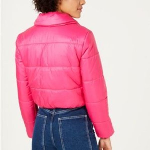 Bar III Pink Cropped Puffer Jacket size L - Picture 2 of 8